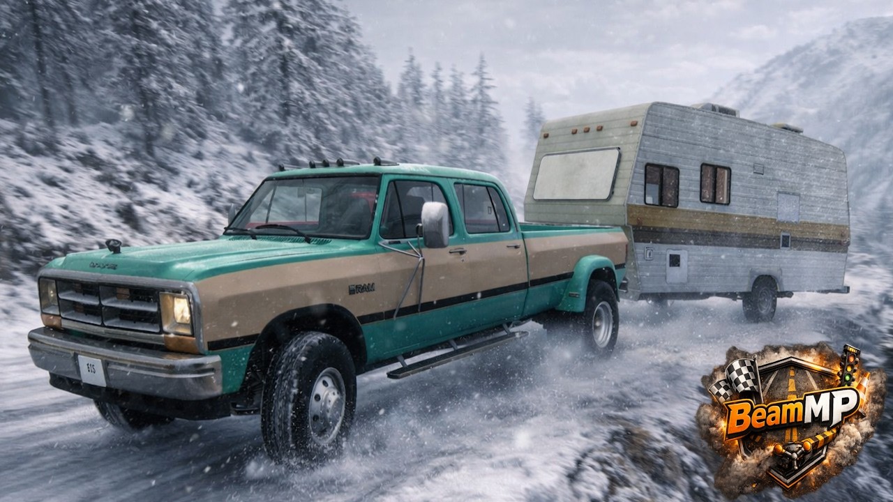 RARE TRUCKS WITH BALD TIRES ON ICY DANGEROUS ROAD WAS TO MUCH FUN! - BEAMMP