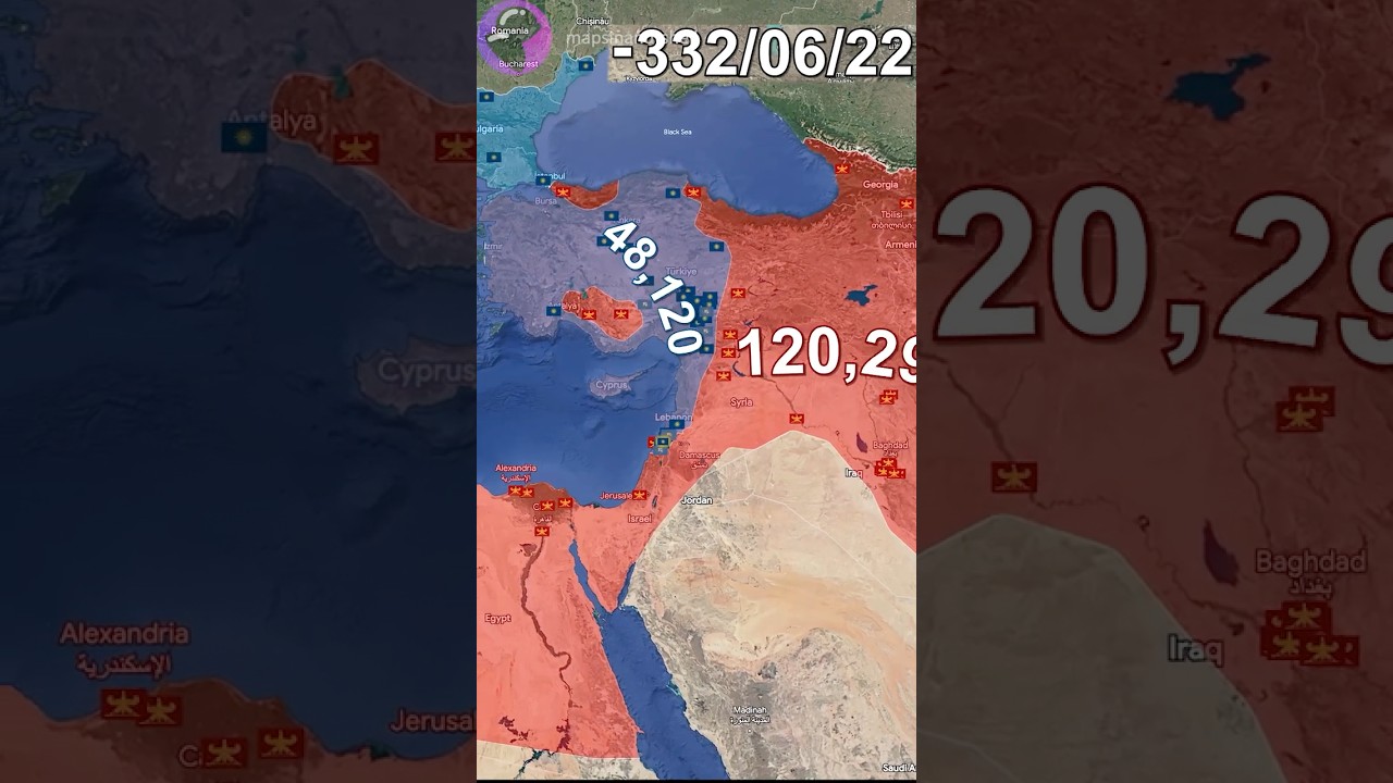 Alexander the Great's Wars in 1 minute using Google Earth
