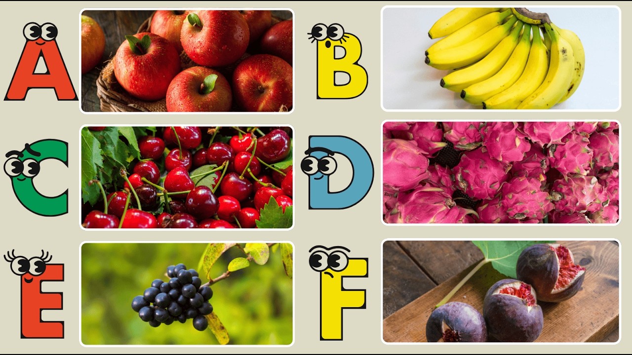 A to Z Fruits Alphabet for Kids 🍎🍌  Learn ABC with Fruit Names