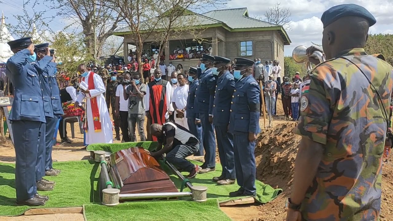 A KDF officer CPL Francis Musili from kanginga mwingi who died at kajiado helicopter crash buried.