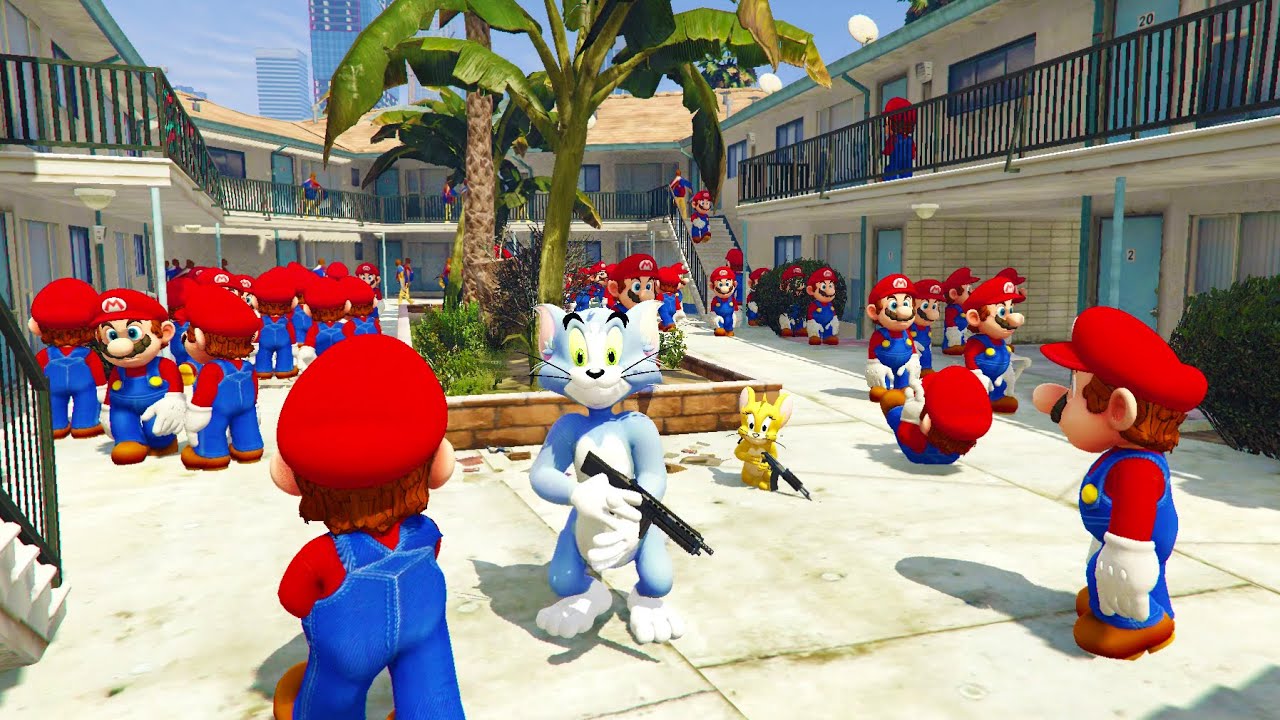 GTA 5 Epic Ragdolls | 50,000 SUPER MARIO vs TOM AND JERRY (Euphoria Physics) !