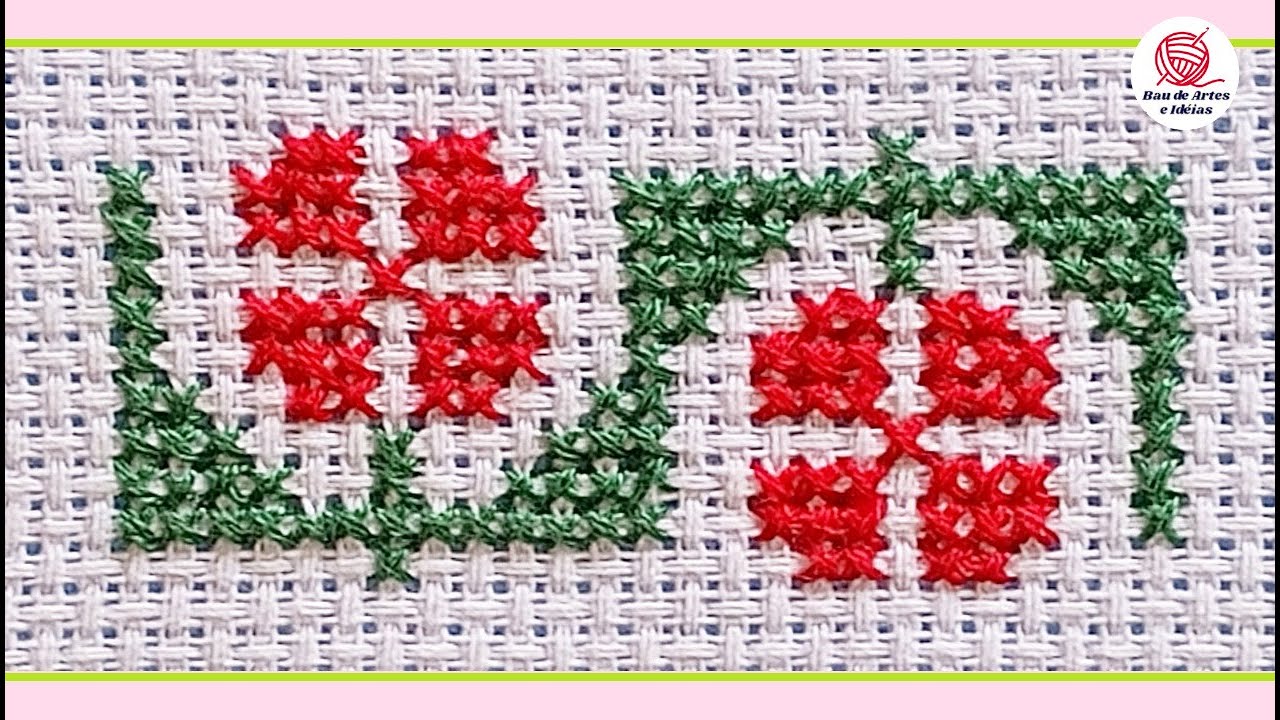 LINDO PONTO CRUZ FLORES MINI | CROSS STITCH MINI FLOWERS #baudearteseideias