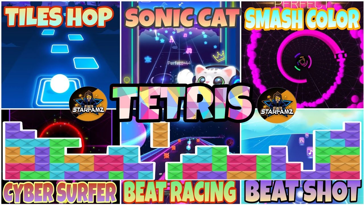 Tetris (Remix) || EDMRush [Tiles Hop, Sonic Cat, Smash Color, Cyber Surfer, Beat Racing]