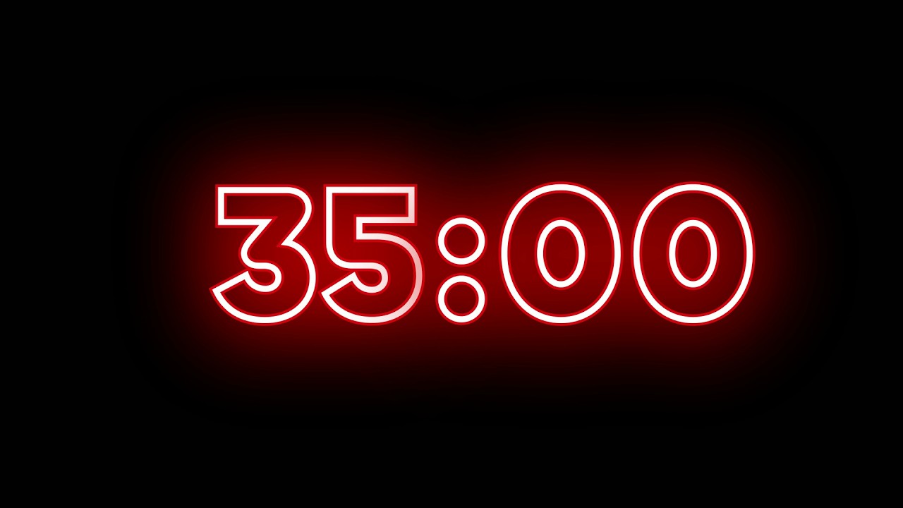 35 Minute Timer | Red Neon Countdown | No Music | Timecraft