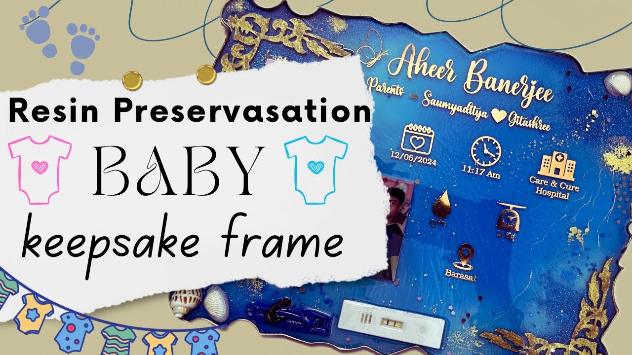 BABY details RESIN frame making tutorial / Baby Keepsake memory holder resin frame