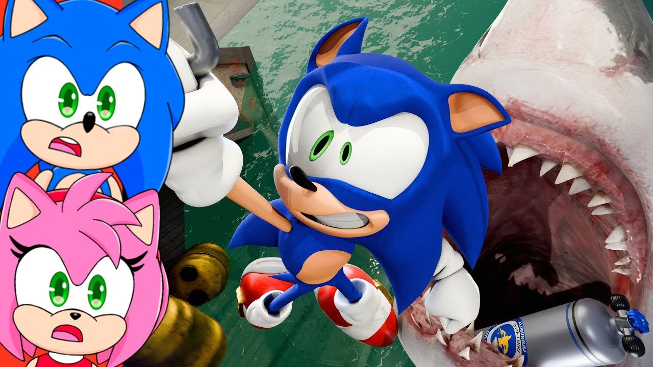 Соник и Эми смотрят «Соник в Челюстях: Финал пересказ»