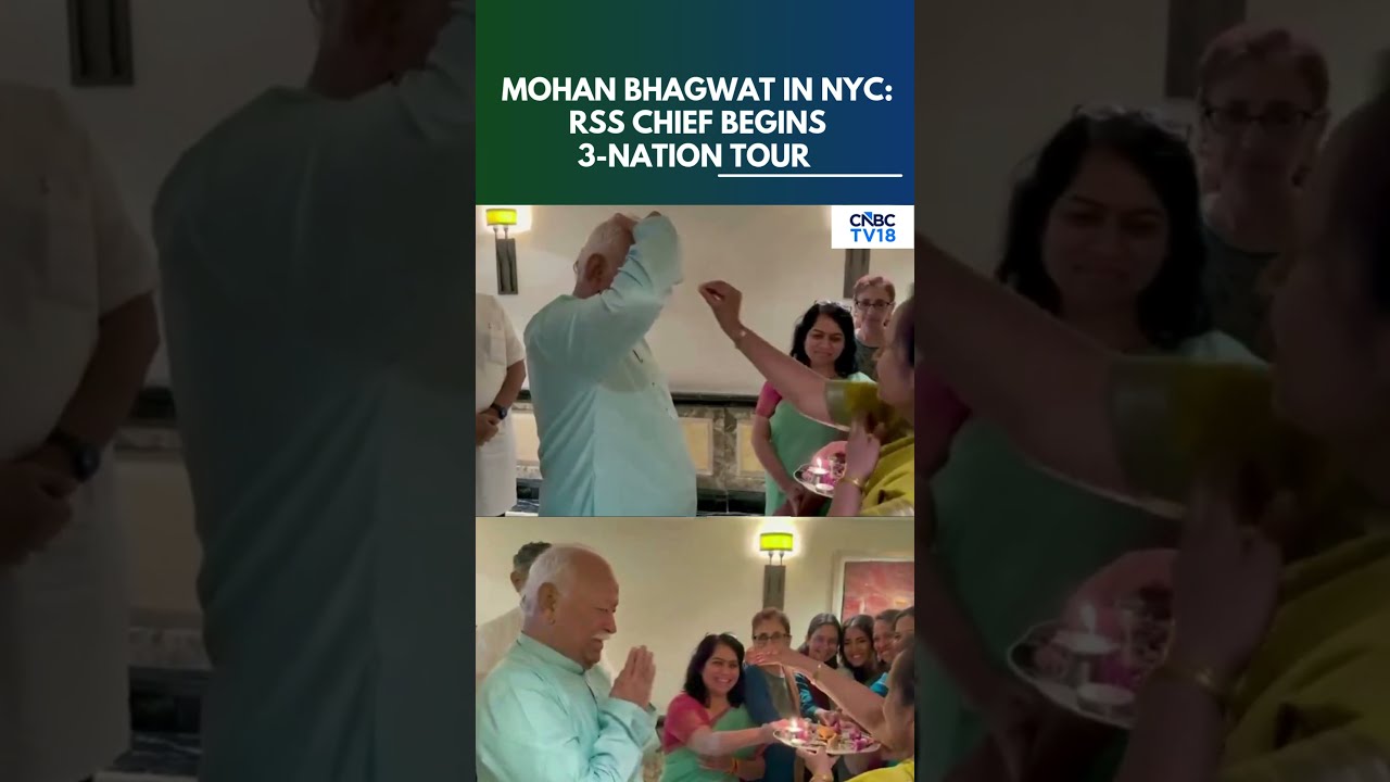 RSS Chief Mohan Bhagwat Arrives In New York | Mohan Bhagwat Begins US, Canada & UK Tour | N18S