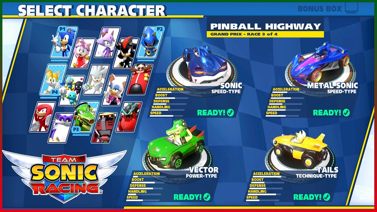 Team Sonic Racing PC Hard Play #2 Grand Prix Race PinBall HighWay CirCuit 4P