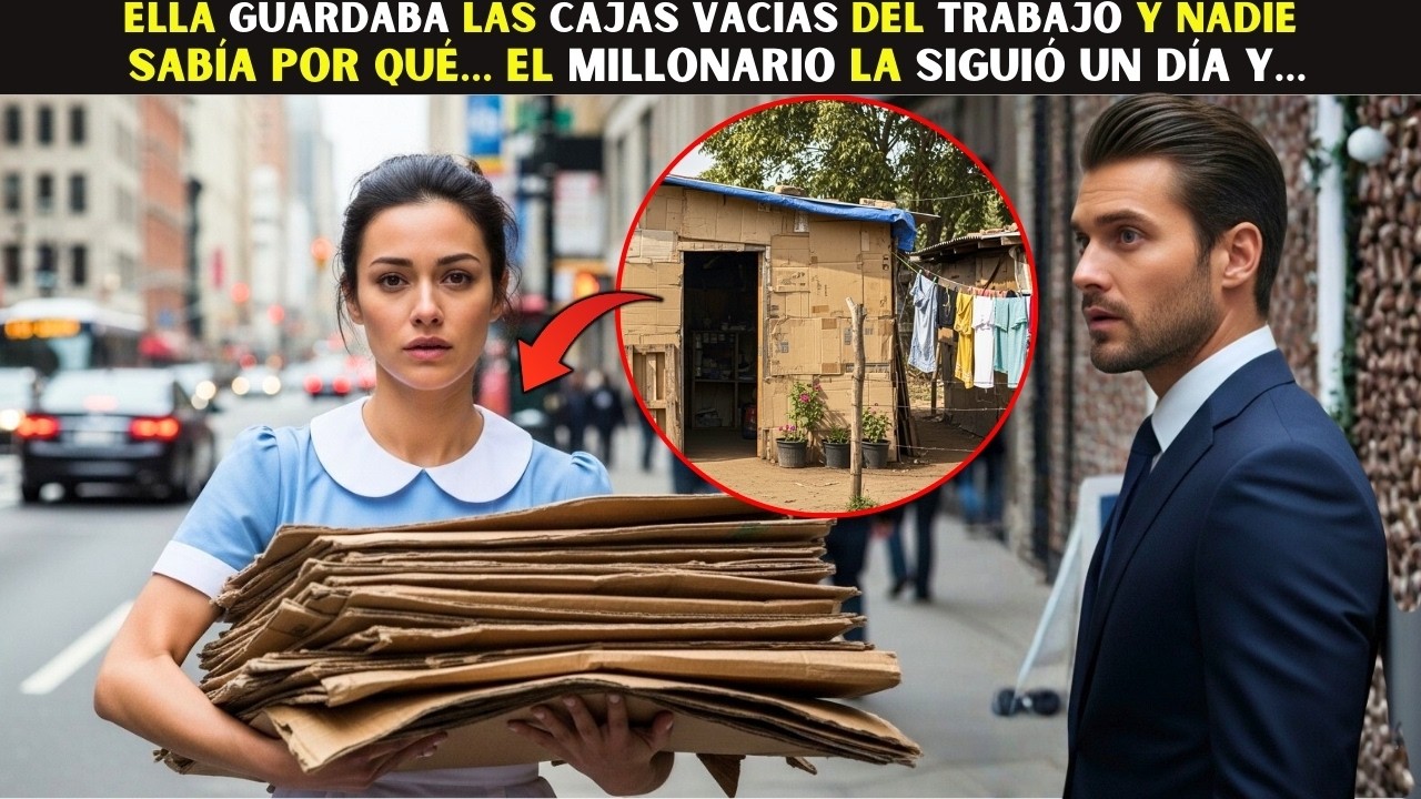 Ella guardaba las cajas vacías del trabajo y nadie sabía por qué… el Millonario la siguió un día y…