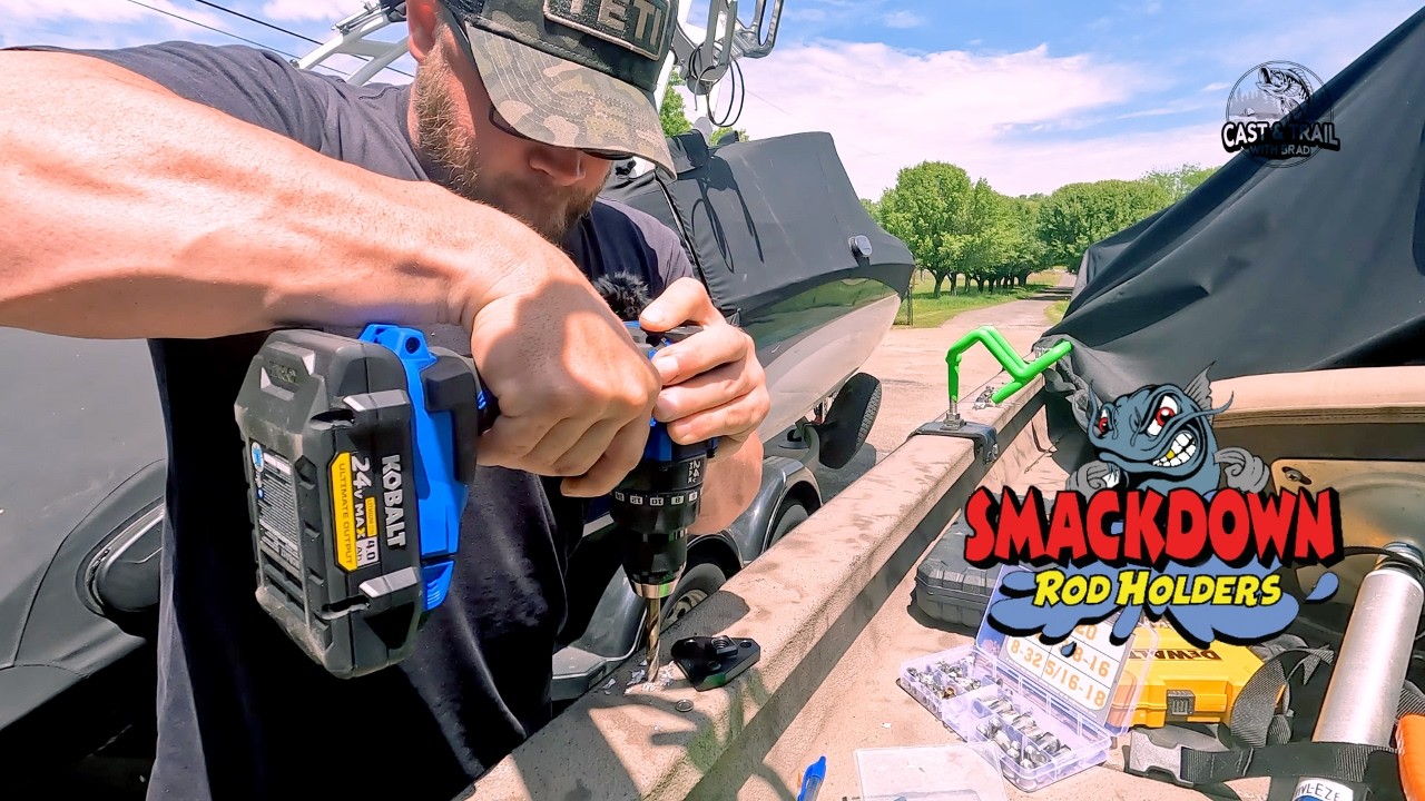 Installing Smackdown Catfishing Rod Holders on the Boat!