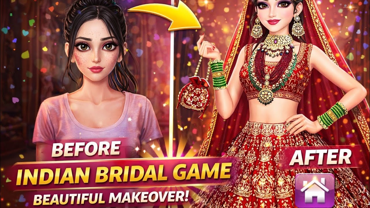 Indian Bridal Makeover Game 👰 | Before vs After Lehenga Transformation 😱