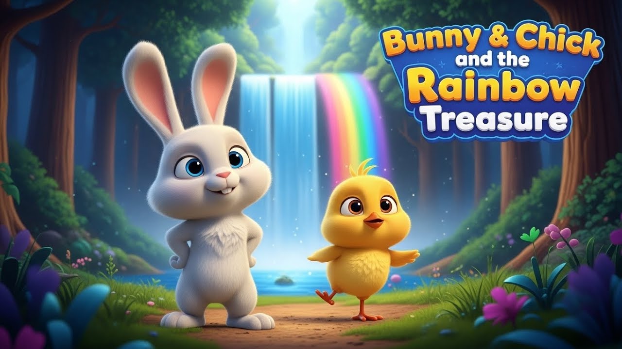 “The Rainbow Treasure Adventure 🌈🐰🐤| Bunny & Chick Learn Teamwork| Kids Cartoon Story”#cartoon#cute