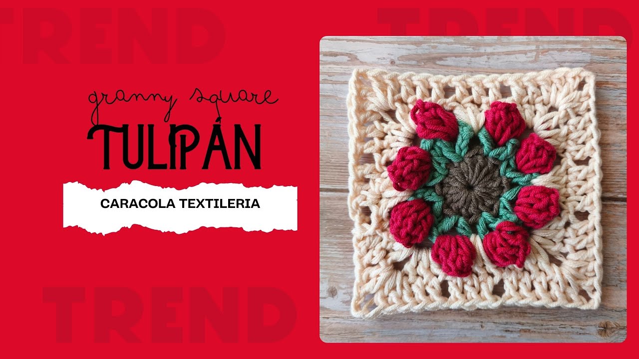 Granny Square Tulipán 🌷  Crochet paso a paso fácil y hermoso | Tulip Granny Square 🌷