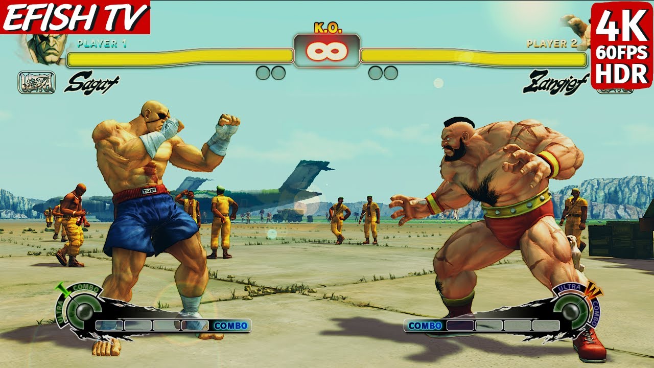 Sagat vs Zangief (Hardest AI) - Ultra Street Fighter IV
