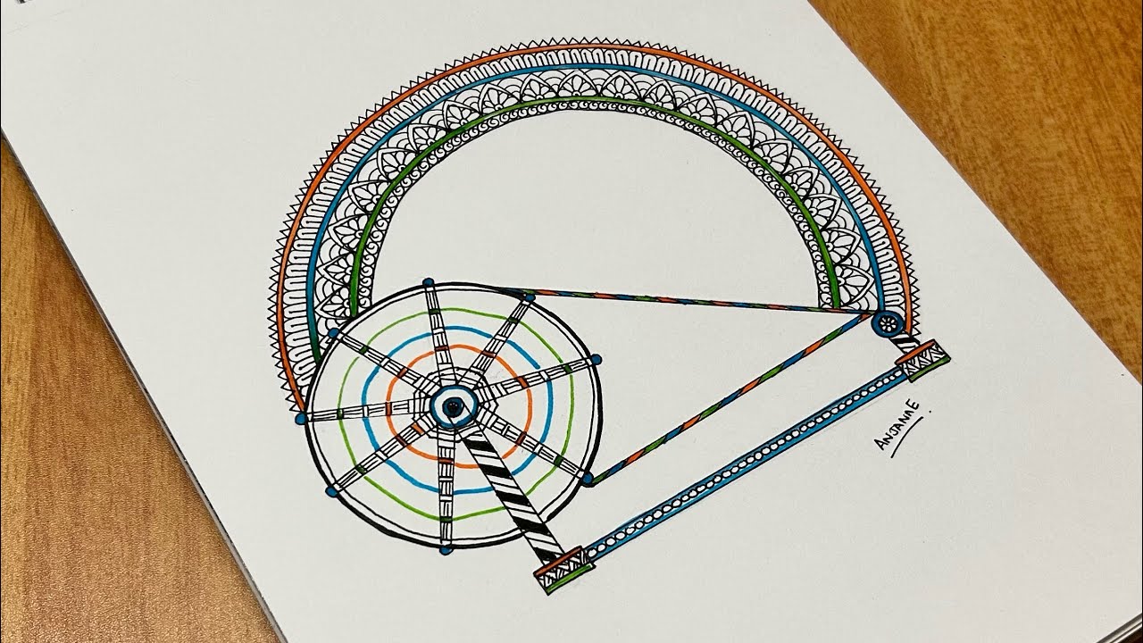 How to draw Mandala art | Independence day | Charka | Gandhiji | Easy drawing | For beginners