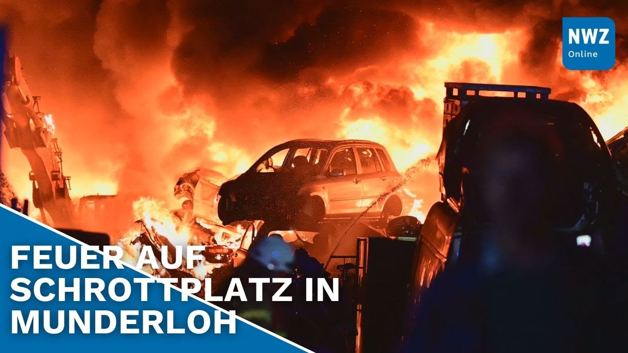 Rauchsäule durch Großbrand bis Bremen sichtbar