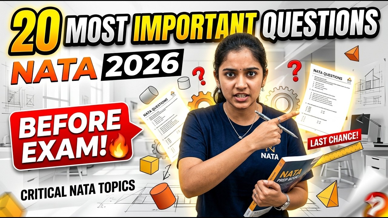 NATA 2026 EXAM: 20 Questions That Can Come Again 🔥 (Must Watch Before Exam)&rdquo; #nata2026