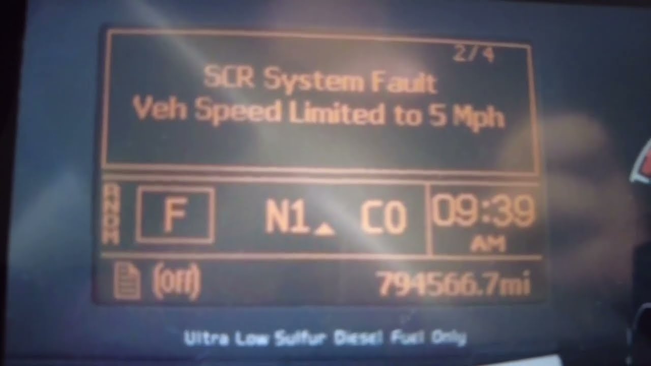 SCR System Fault Veh speed limited to 5 MPH. Solución Rápida