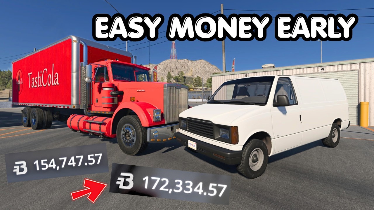Как быстро заработать денег в начале карьеры в BeamNG.drive на PS5!