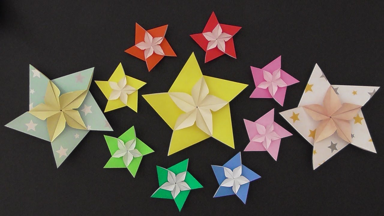 折り紙 星 ダブルスター 立体 折り方 Origami star tutorial（niceno1）