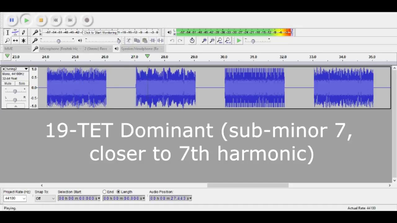 How chords sound in just intonation, 12-TET, and 19-TET