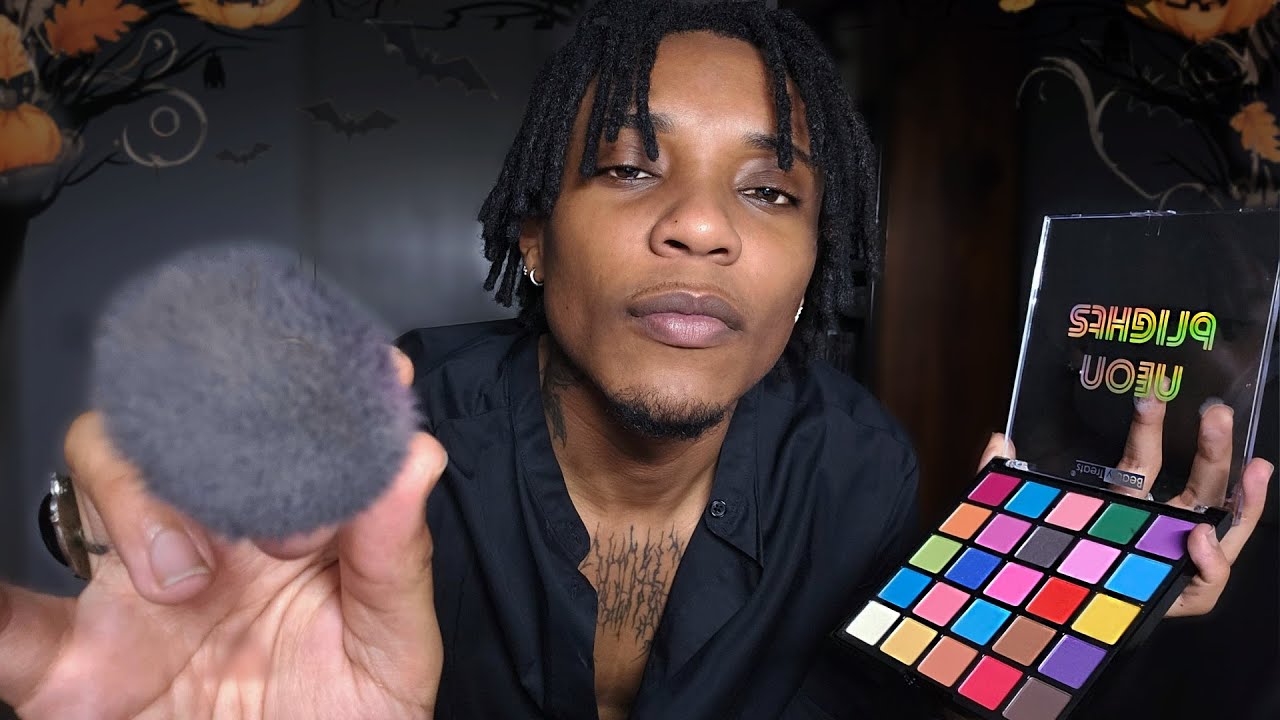 ASMR | Black Guy Does Your October Makeup 🎃 While Half Asleep