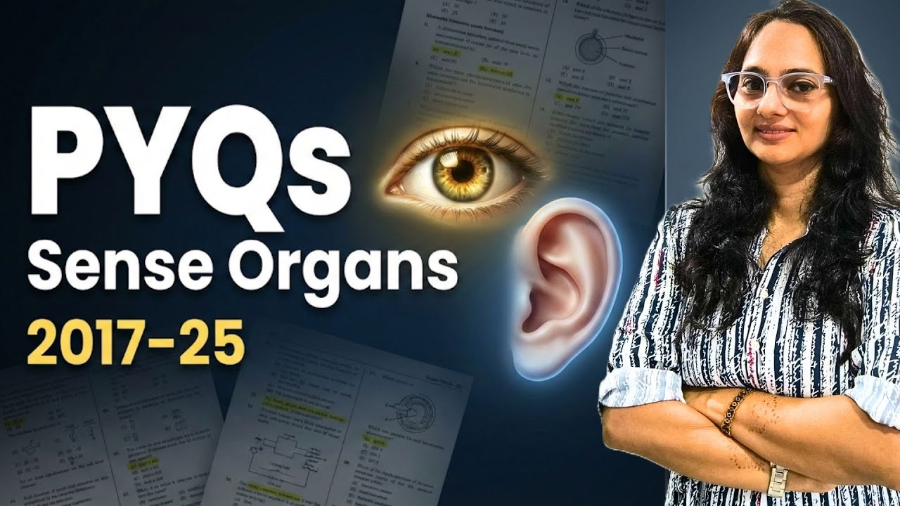 Sense Organs PYQs (2017–2025) | ICSE Class 10 Biology | Exam-Focused