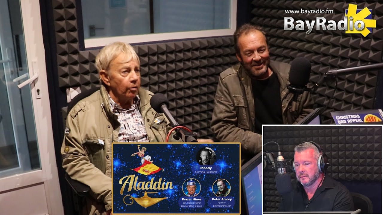 EMMERDALE STARS Frazer Hines and Peter Amory appearing on the Costa Blanca | With Moody on BayRadio