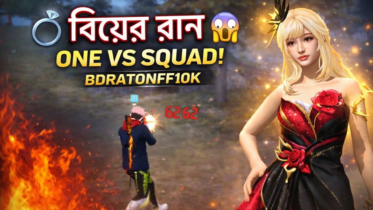 💍 বিয়ের রান 😱ONE VS SQUAD!BDRATONFF10K