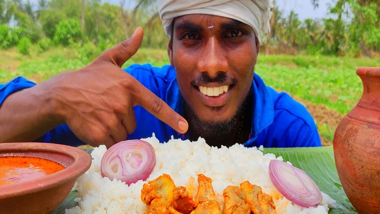 மீன் குழம்பு சாப்பாடு ASMR Eating Fish Curry White Rice