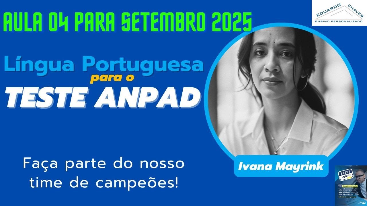Teste Anpad e IA Curso Eduardo Chaves Aula 04 L&iacute;ngua portuguesa Setembro 25 Revis&atilde;o 