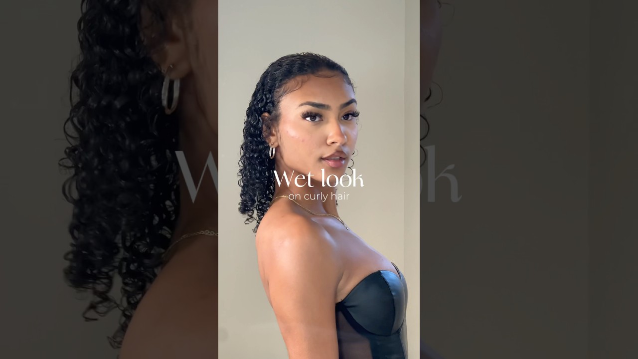 Wet look on curly hair #wetlook #wet #curlyhair #naturalhairtutorial #hairtutorial