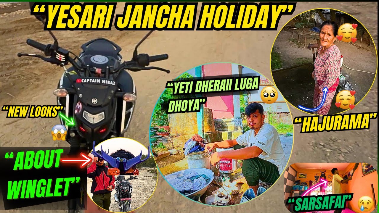 ||Eak din ko chhuti pani yesari jancha😮‍💨|New Looks on Bike😱About Winglet| Mawala dherai din pachi.
