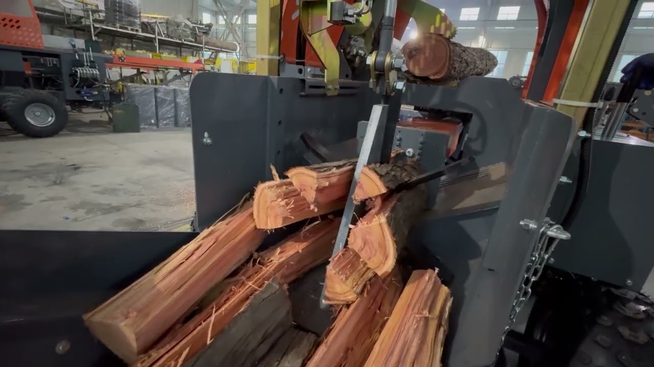 Heavy Duty 45T Automatic Firewood Processor Wood Log Splitter with Automated Log Feeding System