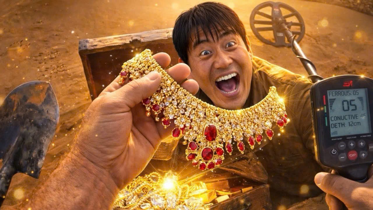 A chest containing numerous royal jewels has been found in the Sahara Desert.  #metaldetector