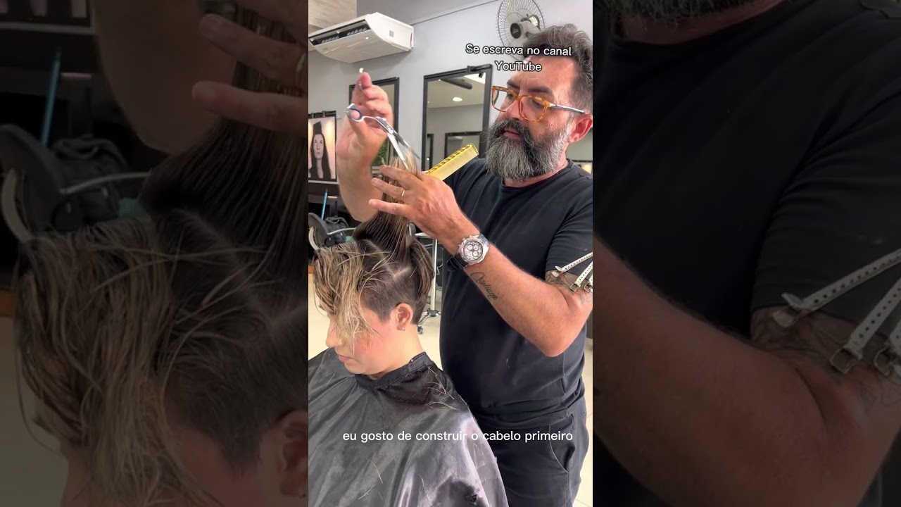 Mais um corte ousado um pixie cut acompanhe o passo a passo se escreva no canal .