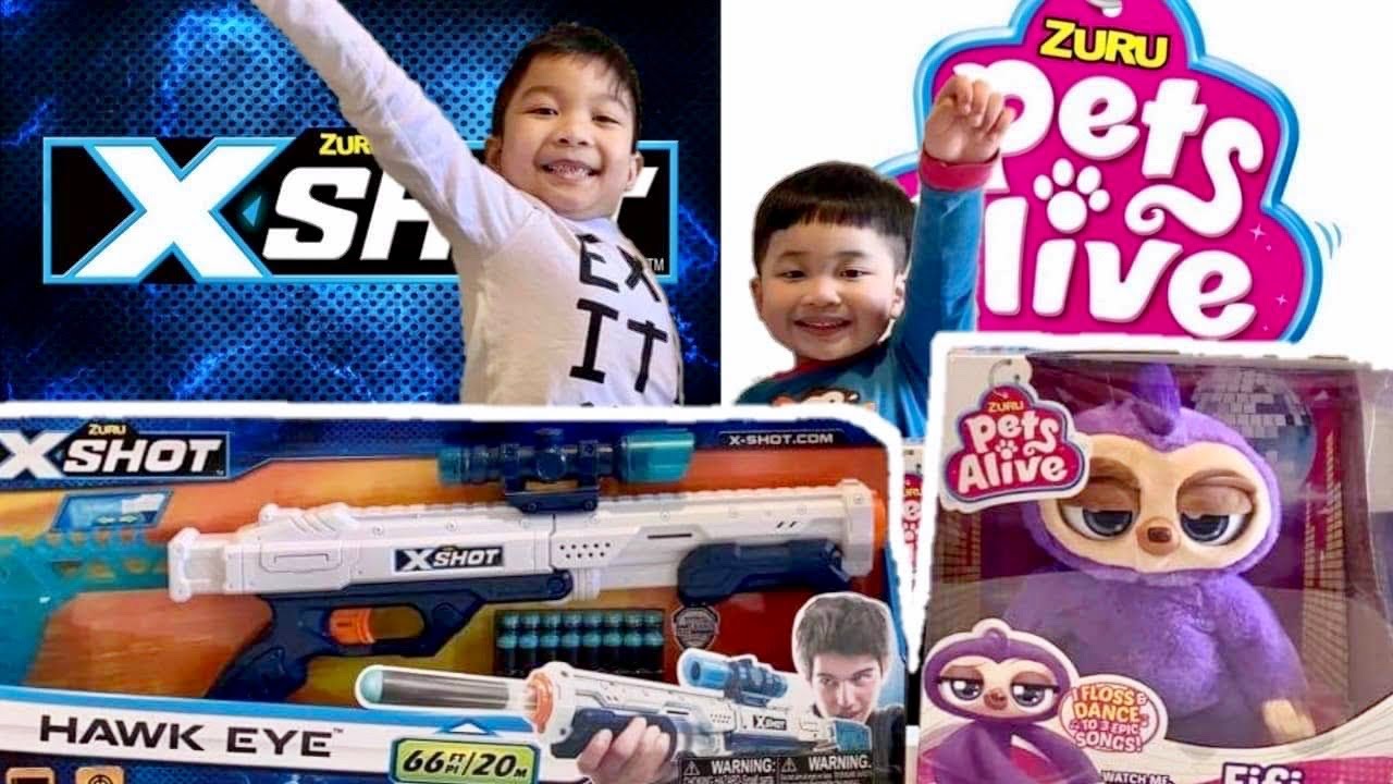 FIFI THE FLOSSING SLOTH AND XSHOT HAWK EYE | UNBOXING
