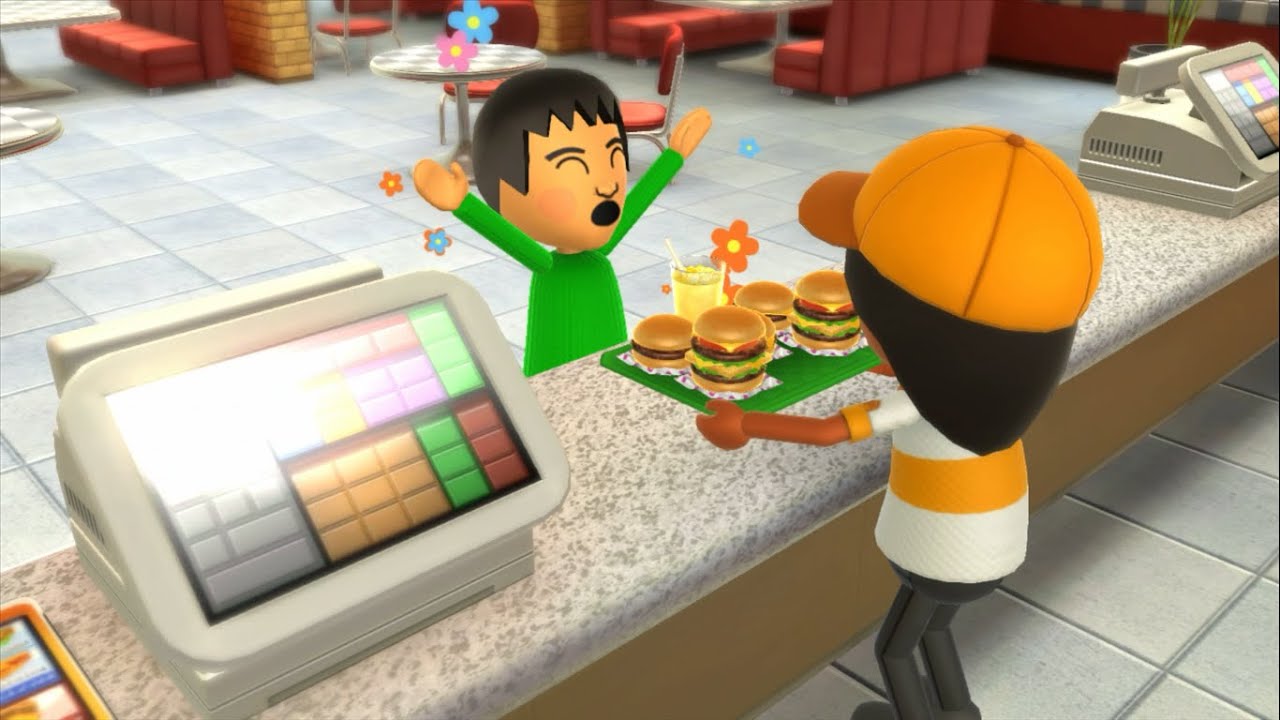 Wii Party U Feed Mii with WPU Standard Miis (Yuriko, Bernd, Sho, Jin-ah)