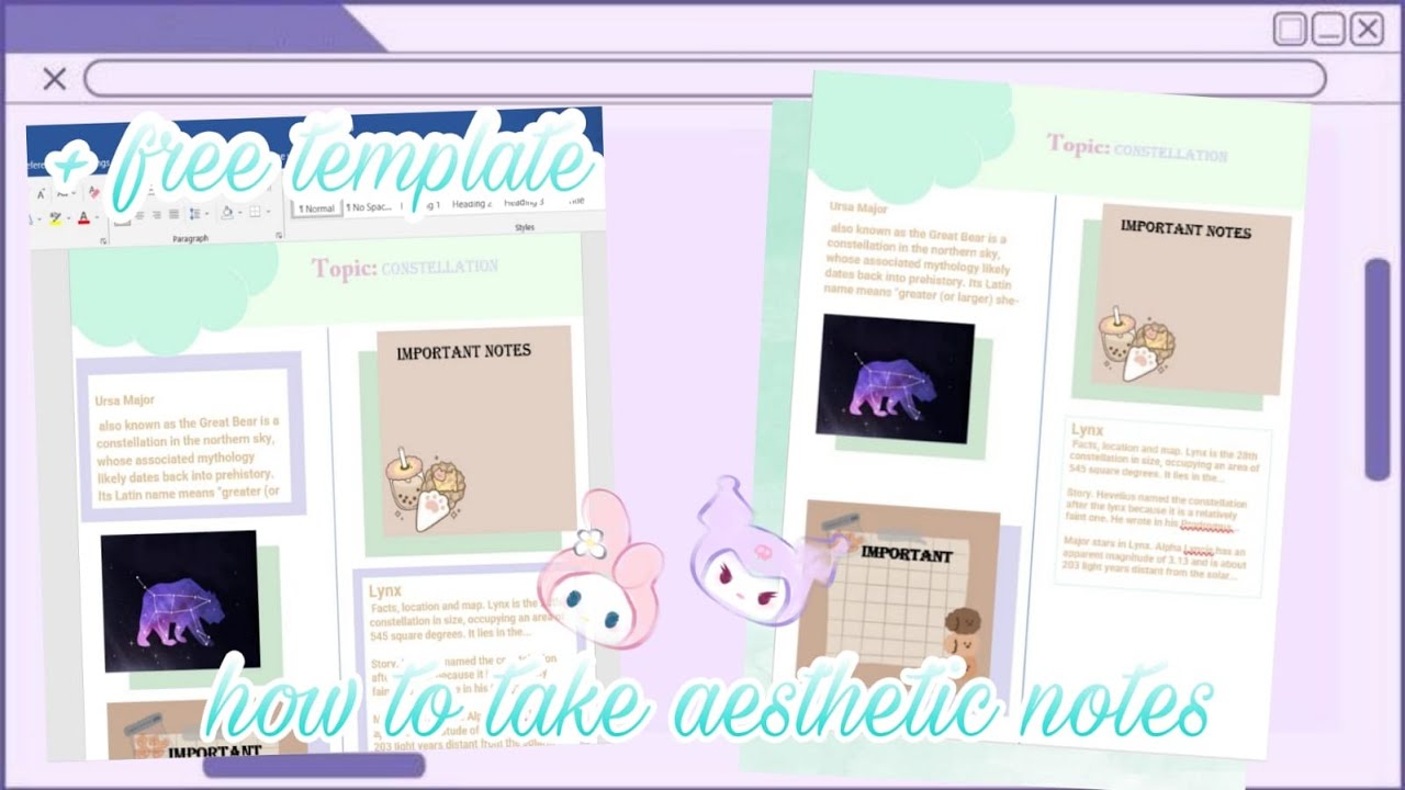 How I take aesthetic notes on ms word