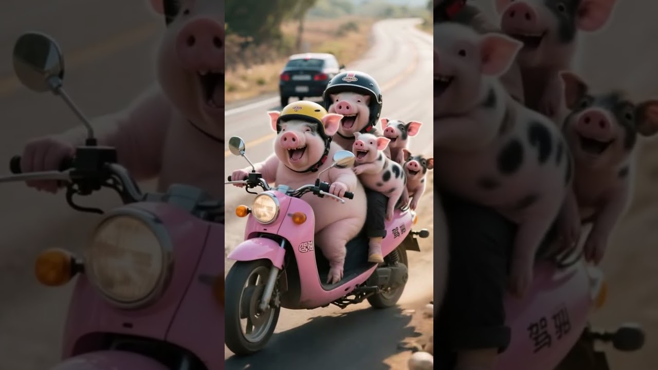 Cute AI Pig Moments | Adorable Pig Animation  #funnyanimals #shorts #pigs