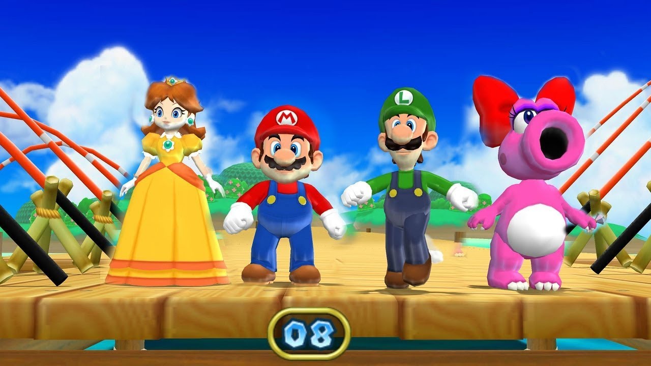 Mario Party 9 Garden Battle - Daisy vs Mario vs Luigi vs Birdo| Cartoons Mee
