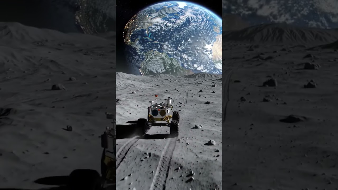 Lunar Rover&rsquo;s Epic Journey Toward Earth &ndash; A Stunning View from the Moon #lunarrover #moonrover #moon