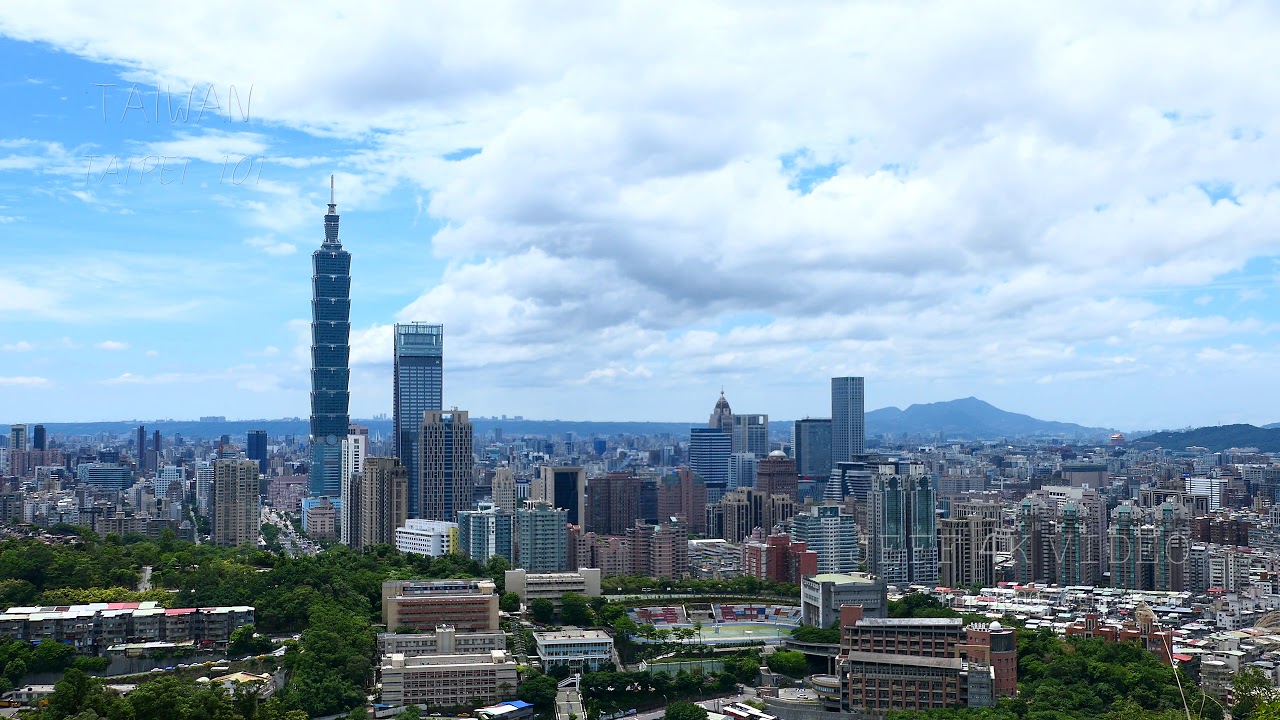 TAIPEI 101 日景 藍天白雲 -大自然音樂-(4K video 影片)-Nature music Taipei 101 Taiwan #jeff0007