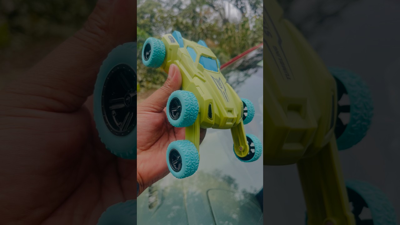 Remote control 6️⃣ wheel STUNT toy car unboxing and ramp racing. #remotecontrol #shorts #rc