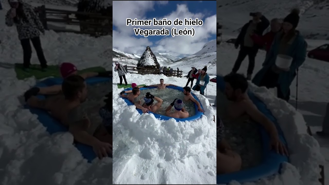Primer baño de hielo - Puerto Vegarada (León)