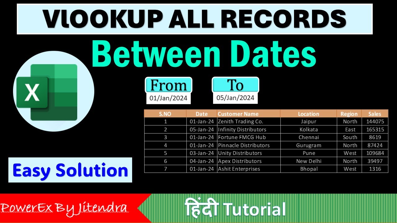 VLOOKUP All Records Between Dates in Excel | VLOOKUP Between Dates in Excel
