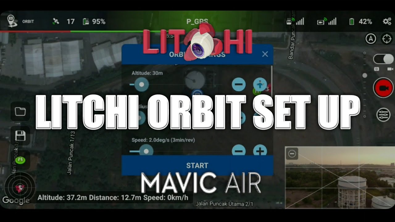 Mavic Air + Litchi Orbit mode - 1 minute airborne set up