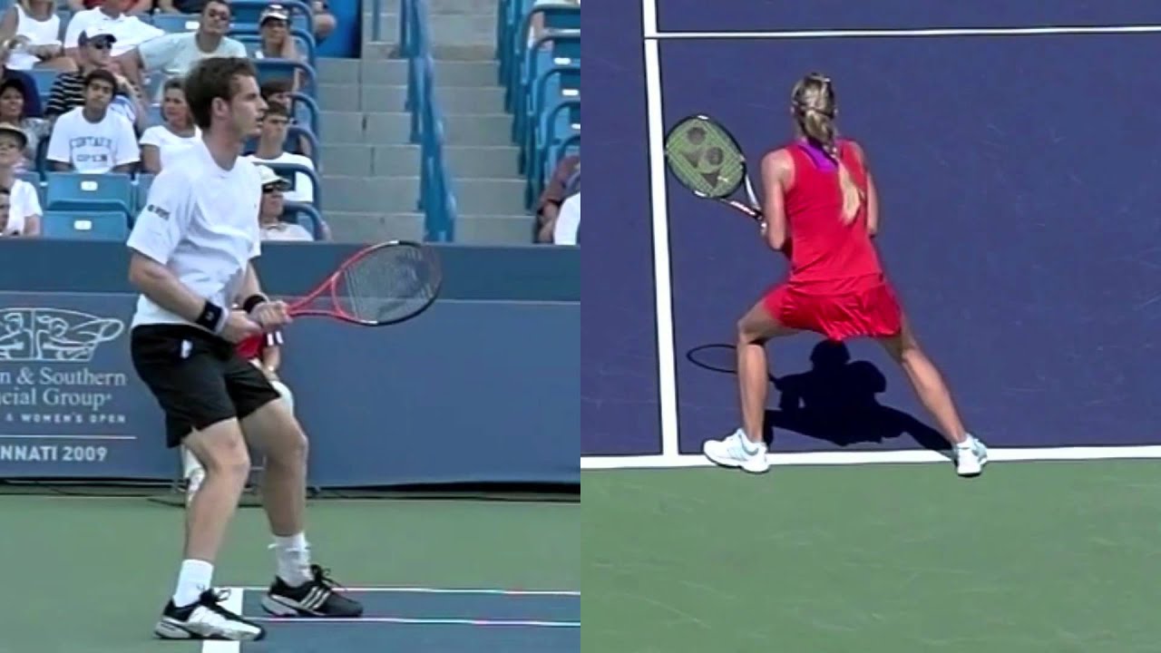 Open Stance Two Handed Backhand Return in Tennis
