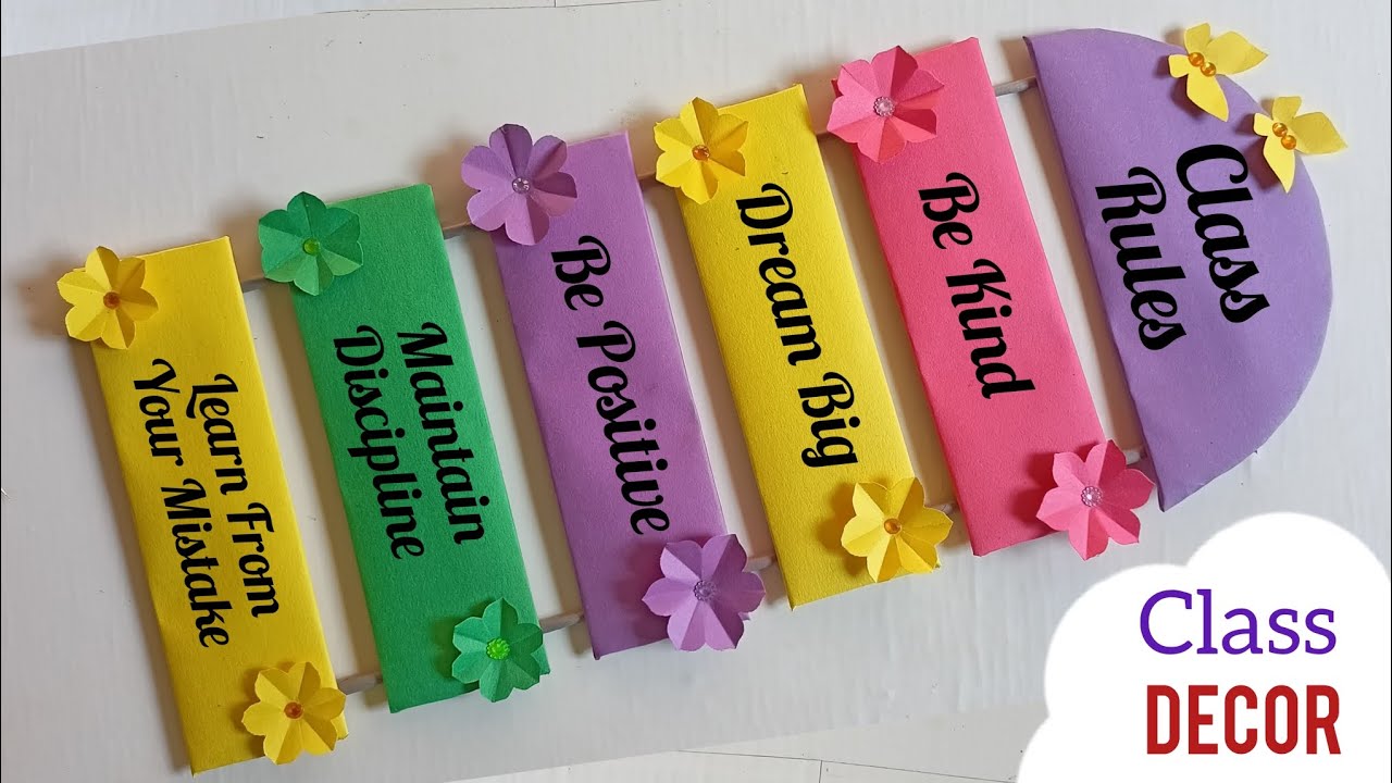 Classroom Rules Project| Class Rules Wall Hanging |How to Make Wall Hanging for Classroom Decoration