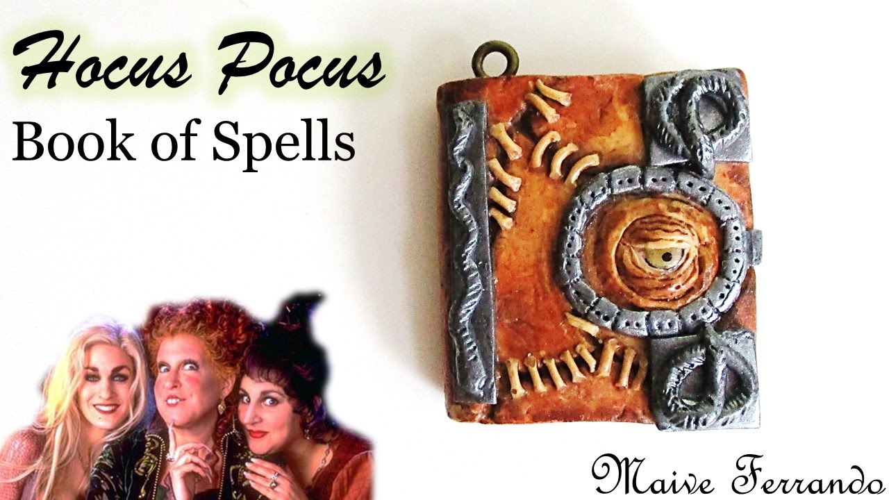 Polymer Clay Hocus Pocus Book Of Spells Pendant/Charm Tutorial Abracadabra